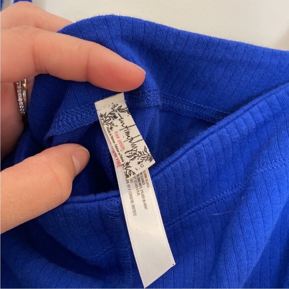 Free People blue thong tank bodysuit top- EUC - Picture 8 of 8